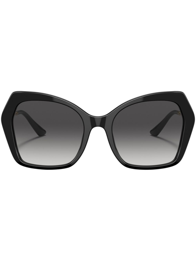 Shop Dolce & Gabbana Oversized Hexagonal-frame Sunglasses In Schwarz