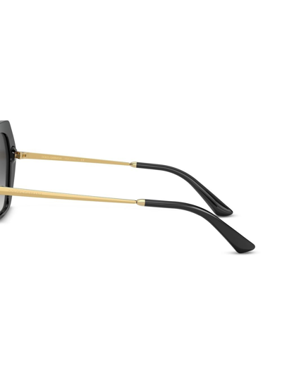 Dolce & Gabbana Oversized Hexagonal-frame Sunglasses In Schwarz