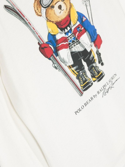 Shop Ralph Lauren Bear Long Sleeve T-shirt In Weiss