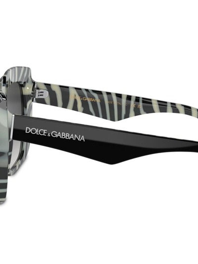 Shop Dolce & Gabbana Logo-print Oversized Sunglasses In Schwarz