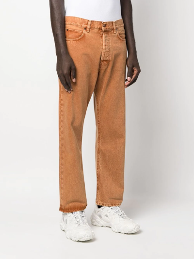Shop Haikure Mid-rise Straight-leg Trousers In Orange
