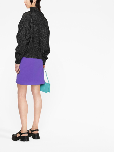 Ganni Cable-knit Sweater With Zip In Schwarz