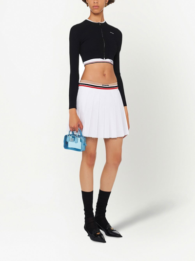 Miu Miu Metallic-effect Transparent Mini Bag In Blau