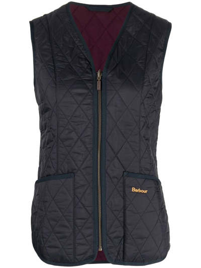 Barbour Quilted V-neck Gilet In Blau