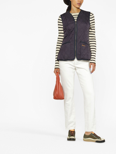 Barbour Quilted V-neck Gilet In Blau