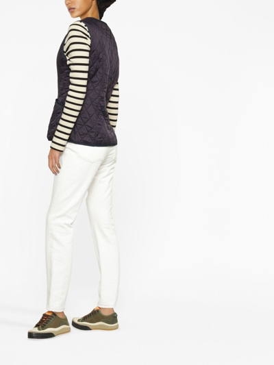 Barbour Quilted V-neck Gilet In Blau