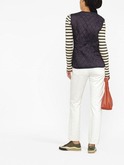 Barbour Quilted V-neck Gilet In Blau