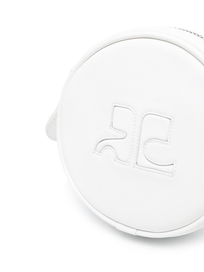 Courrèges Logo-plaque Shoulder Bag In Weiss