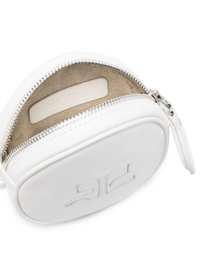 Courrèges Logo-plaque Shoulder Bag In Weiss