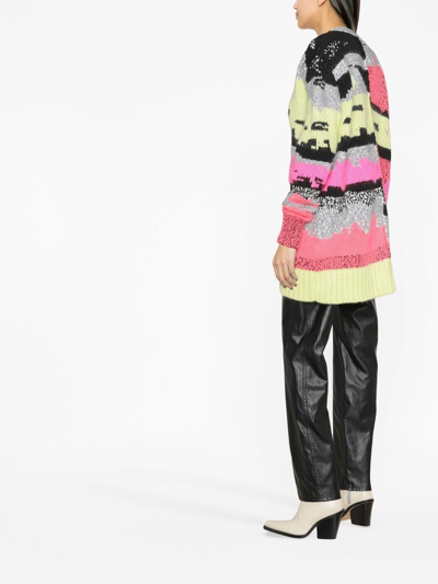 Shop Philosophy Di Lorenzo Serafini Patchwork Knitted Cardigan In Rosa
