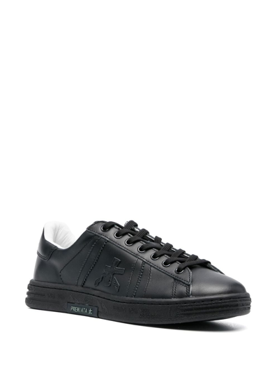 Premiata Black Russell Leather Sneakers In Nero