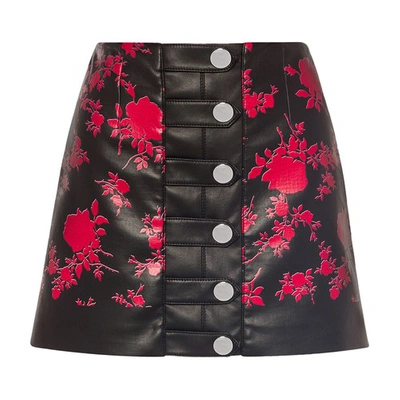 Shop Philosophy Di Lorenzo Serafini Floral Print Multi Strap Mini Skirt In Nero