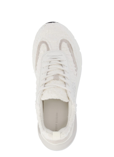 Shop Tory Burch Good Luck Trainer Sneakers In White / White / White