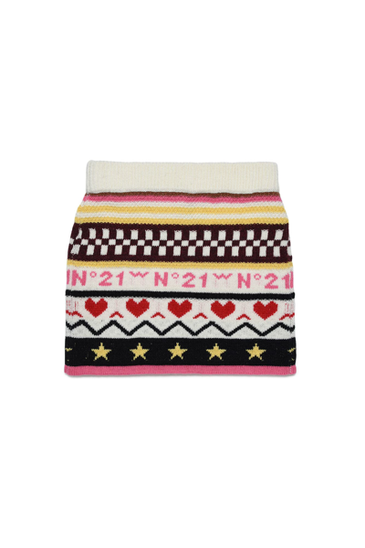 Shop N°21 Skirt With Print In Multicolor