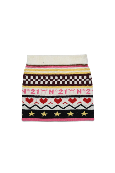 Shop N°21 Skirt With Print In Multicolor