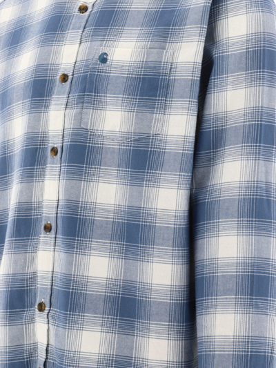 Shop Carhartt Check Pattern Long Sleeved Shirt In Blu