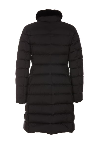 Moorer Vetiver Long Down Jacket In Black