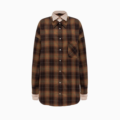 Shop Ac9 Tartan Double Shirt In Check/camel 0027