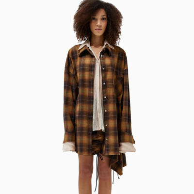 Shop Ac9 Tartan Double Shirt In Check/camel 0027