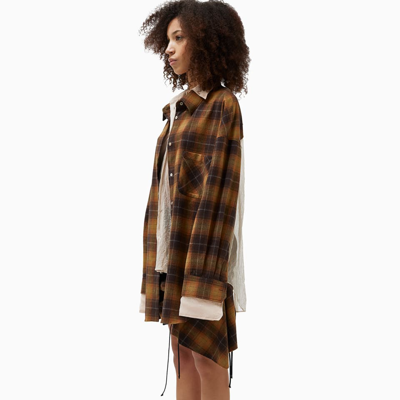 Shop Ac9 Tartan Double Shirt In Check/camel 0027