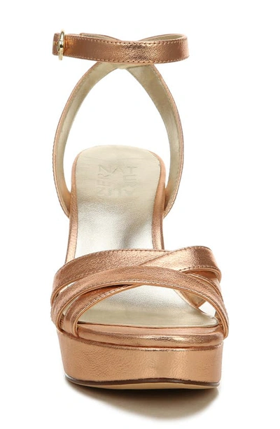 Shop Naturalizer Mallory Ankle Strap Platform Sandal In Peach Gold