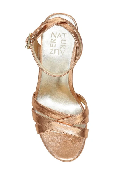 Shop Naturalizer Mallory Ankle Strap Platform Sandal In Peach Gold