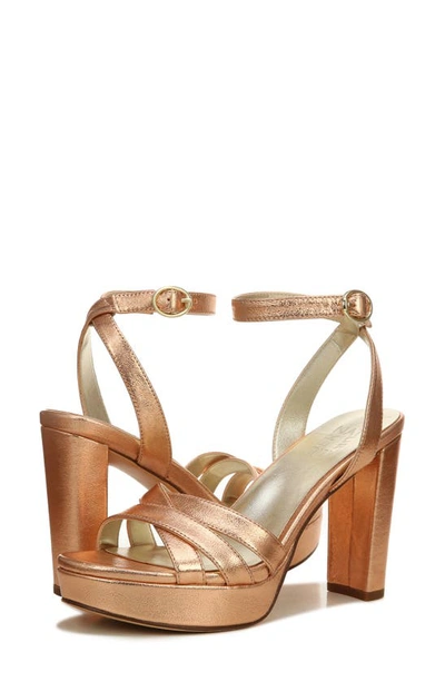 Shop Naturalizer Mallory Ankle Strap Platform Sandal In Peach Gold