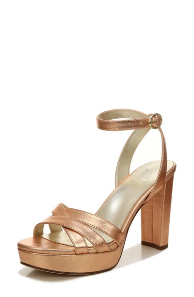 Shop Naturalizer Mallory Ankle Strap Platform Sandal In Peach Gold