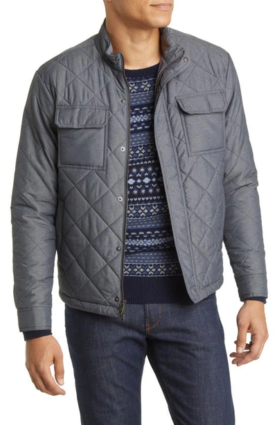 Shop Peter Millar Norfolk Quilted Bomber Jacket In Iron