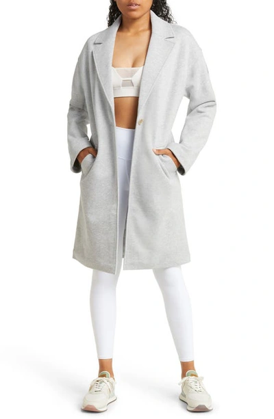 Shop Alo Yoga Vip Trench Blazer In Athletic Heather Grey