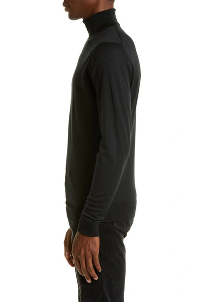 Shop John Smedley Richard Turtleneck Merino Wool Sweater In Black