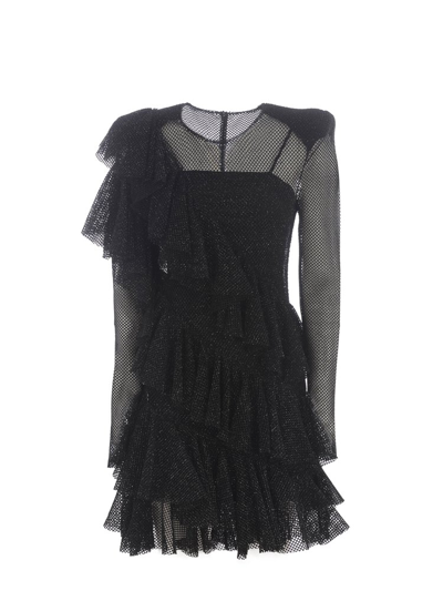 Shop Philosophy Di Lorenzo Serafini Glitter Mesh Dress In Black