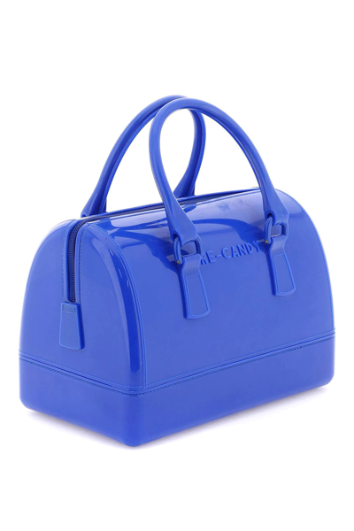 Shop Furla Recycled Tpu Candy Boston S Bag In Blue
