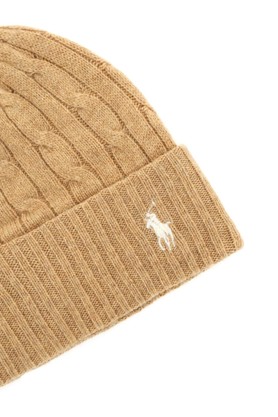 Polo Ralph Lauren Wool & Cashmere Cable Knit Cuff Beanie In Beige | ModeSens