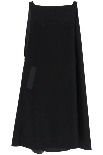 Shop Maison Margiela Wool Cape Dress In Black