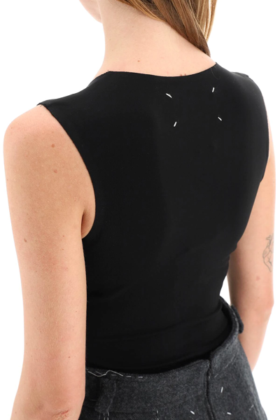 Shop Maison Margiela Second Skin Sleeveless Bodysuit In Black