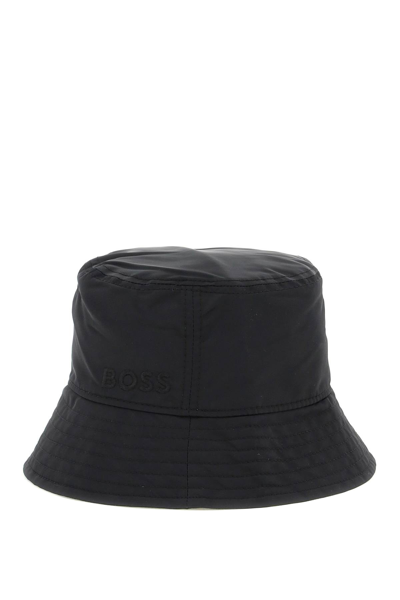 Shop Hugo Boss Logoed Bucket Hat In Black