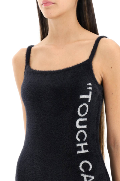 Off-white Off White Off White "touch Carefully" Mini Dress In Black