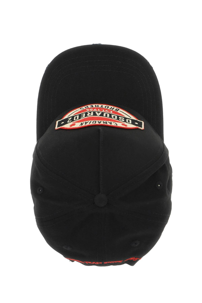 Shop Dsquared2 Patch Logo Baseball Cap In Black