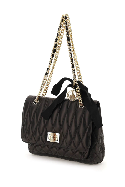 Shop Lanvin Quilted Lambskin Small Happy Bag In Black