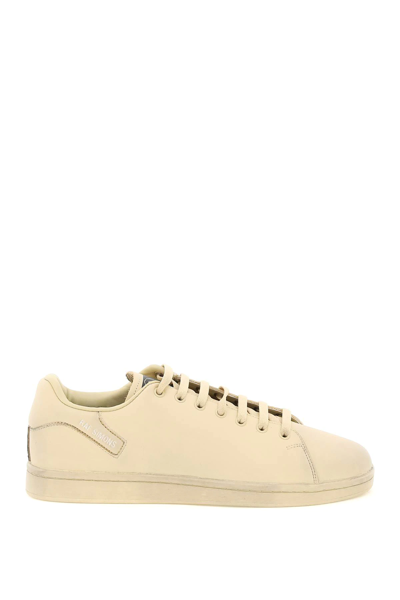 Shop Raf Simons 'orion' Leather Sneakers In Beige