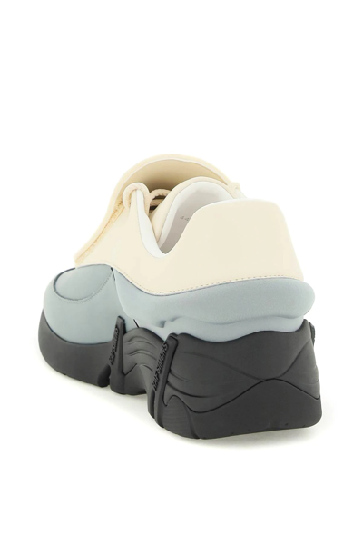 Shop Raf Simons Antei Leather Sneakers In Beige,grey