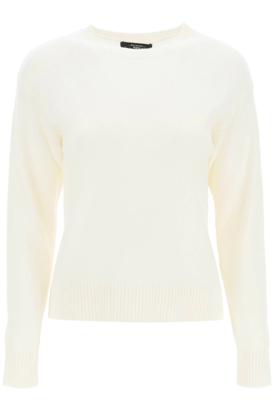 Shop Weekend Max Mara Cashmere Crew-neck Sweater In White