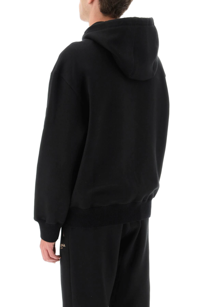 Shop Agnona Logo Hoodie With Cashmere Finishings In Black