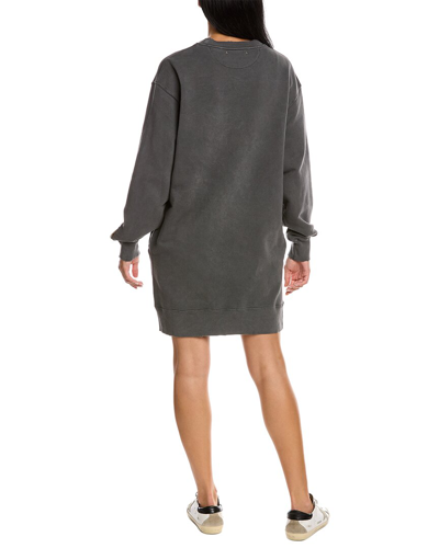 Shop Golden Goose Logo Sweatshirt Dress In Grey