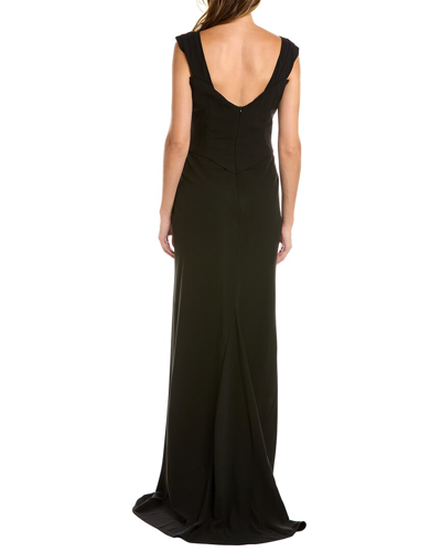 Shop Rene Ruiz Off-the-shoulder Crepe Gown In Black