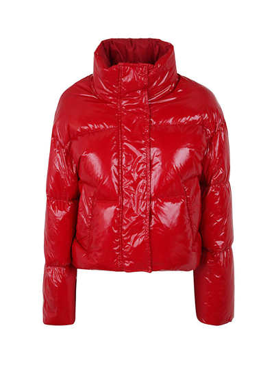Stand Studio Tatum Puffer Gloss Nylon Down Jacket In Red