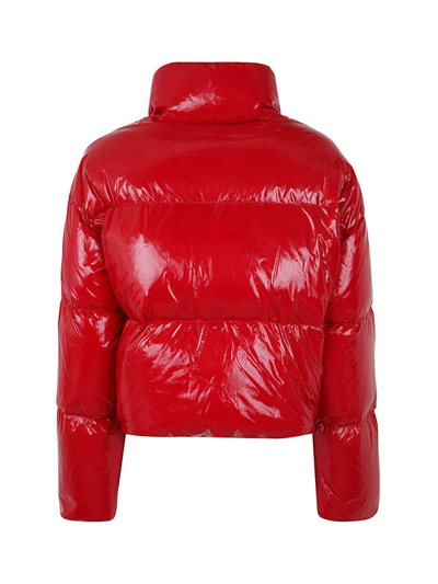 Stand Studio Tatum Puffer Gloss Nylon Down Jacket In Red