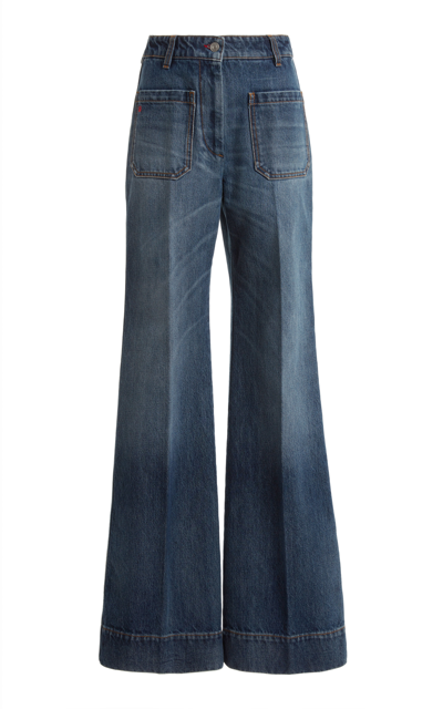 Shop Victoria Beckham Women's Alina High-rise Flared Jeans In Medium Wash
