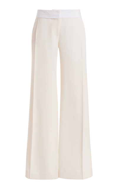 Shop Victoria Beckham Wool Straight-leg Pants In White
